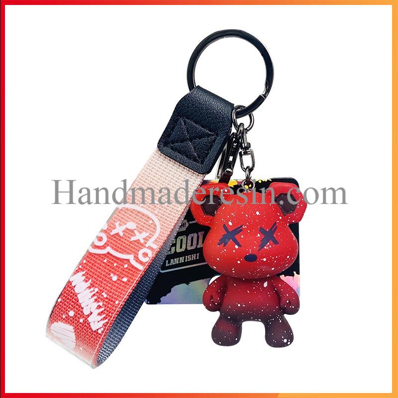 Handmade Móc Khóa Hoạt Hình Gấu Tắc Kè Hoa Sặc Sỡ