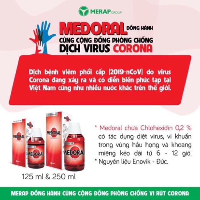 Nước súc miệng Medoral Merap chính hãng