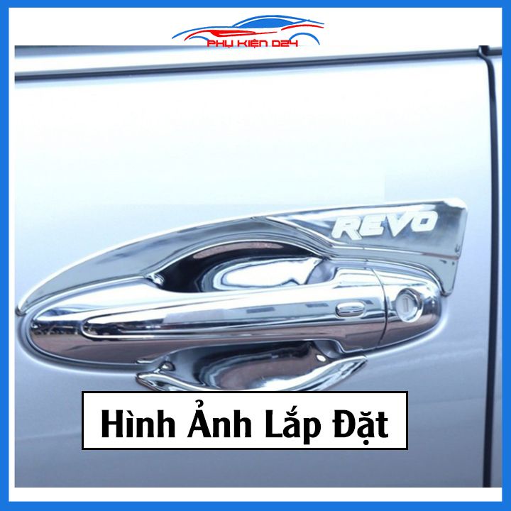 Ốp tay hõm mạ crom Hilux 2016-2023 sáng bóng chống trầy bảo vệ cửa xe ô tô