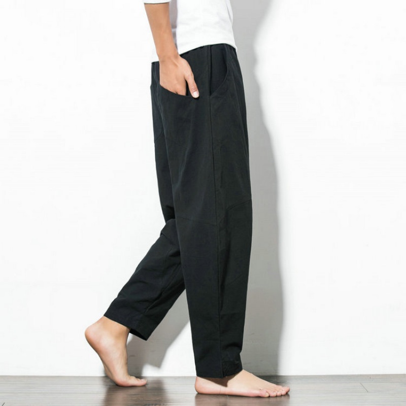 Quần Harem Chất Liệu Cotton Lanh Plus Size Cho Nam