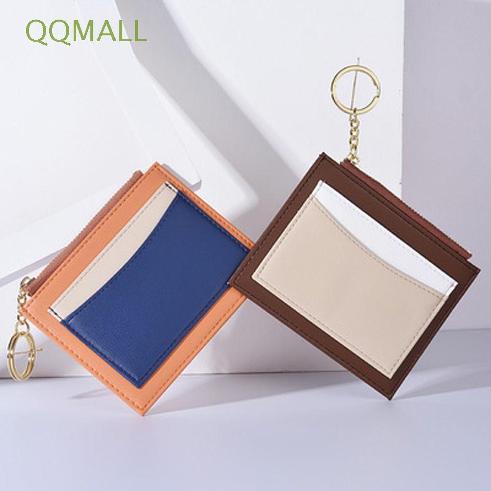 Qqmall Ví Da PU Dáng Ngắn Đựng Thẻ Tín Dụng Thẻ Tín Dụng Có Khóa Kéo Nhiều Màu Sắc Sáng Tạo Dành Cho Nữ