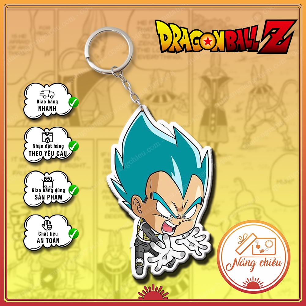 Móc Khóa Dày In Sắc Nét 2 Mặt Chibi Anime 7 Viên Ngọc Rồng - Dragon Ball ☘️Quà Tặng Nắng Chiều☘️