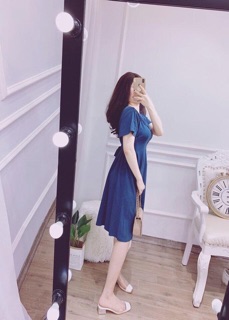 Váy suông thắt eo