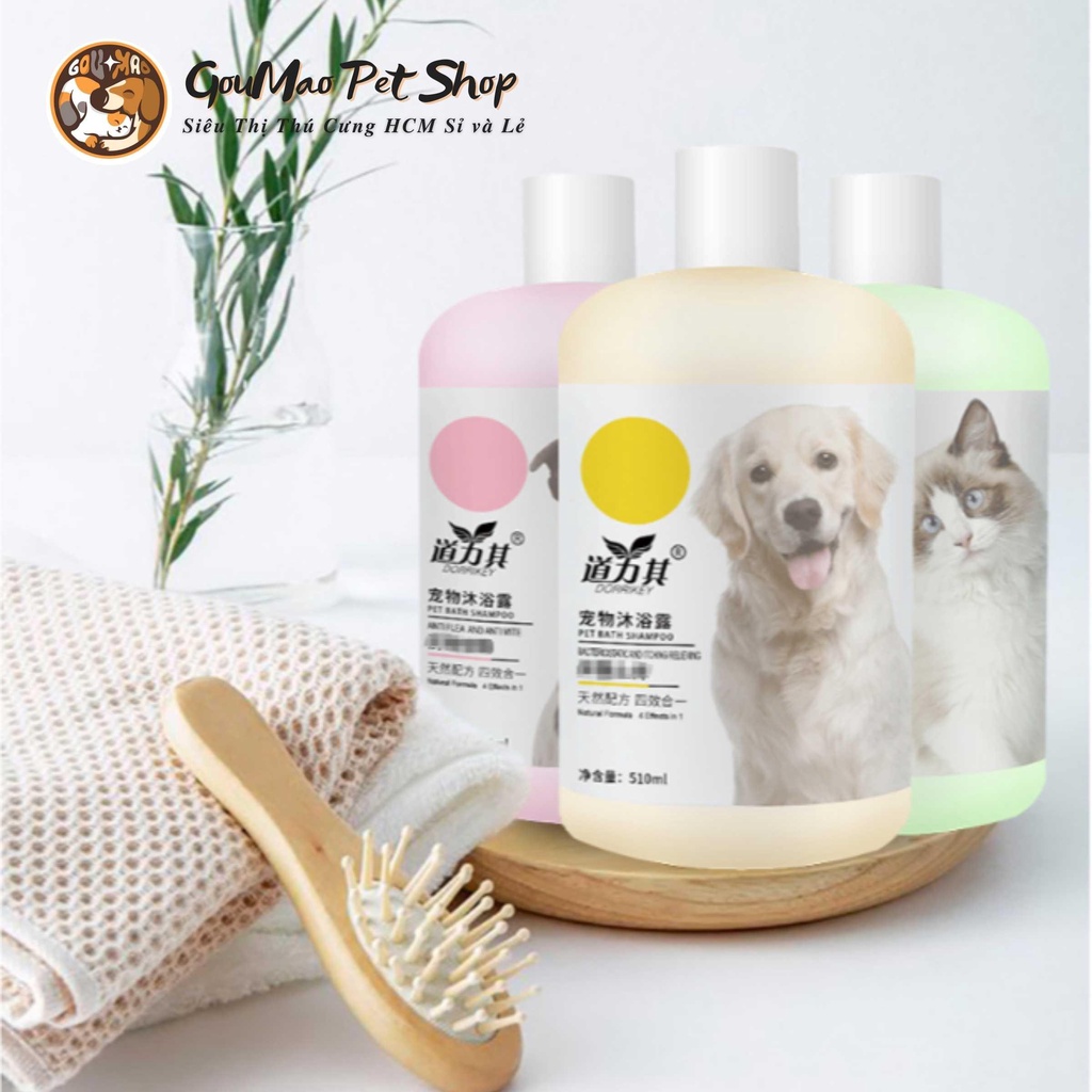 Sữa tắm cho chó mèo BORAMMY (Chai 510ml) dưỡng chất hoa hồng chăm sóc lông toàn diện
