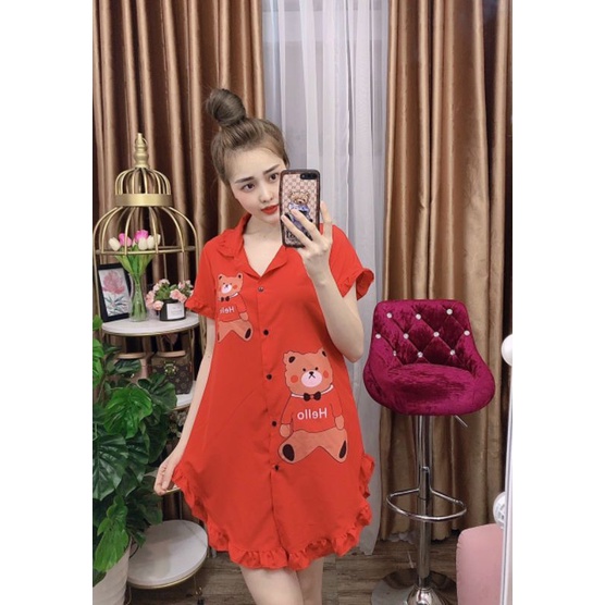 Đầm sơ mi ngủ nữ - Váy ngủ mặc nhà cho nữ