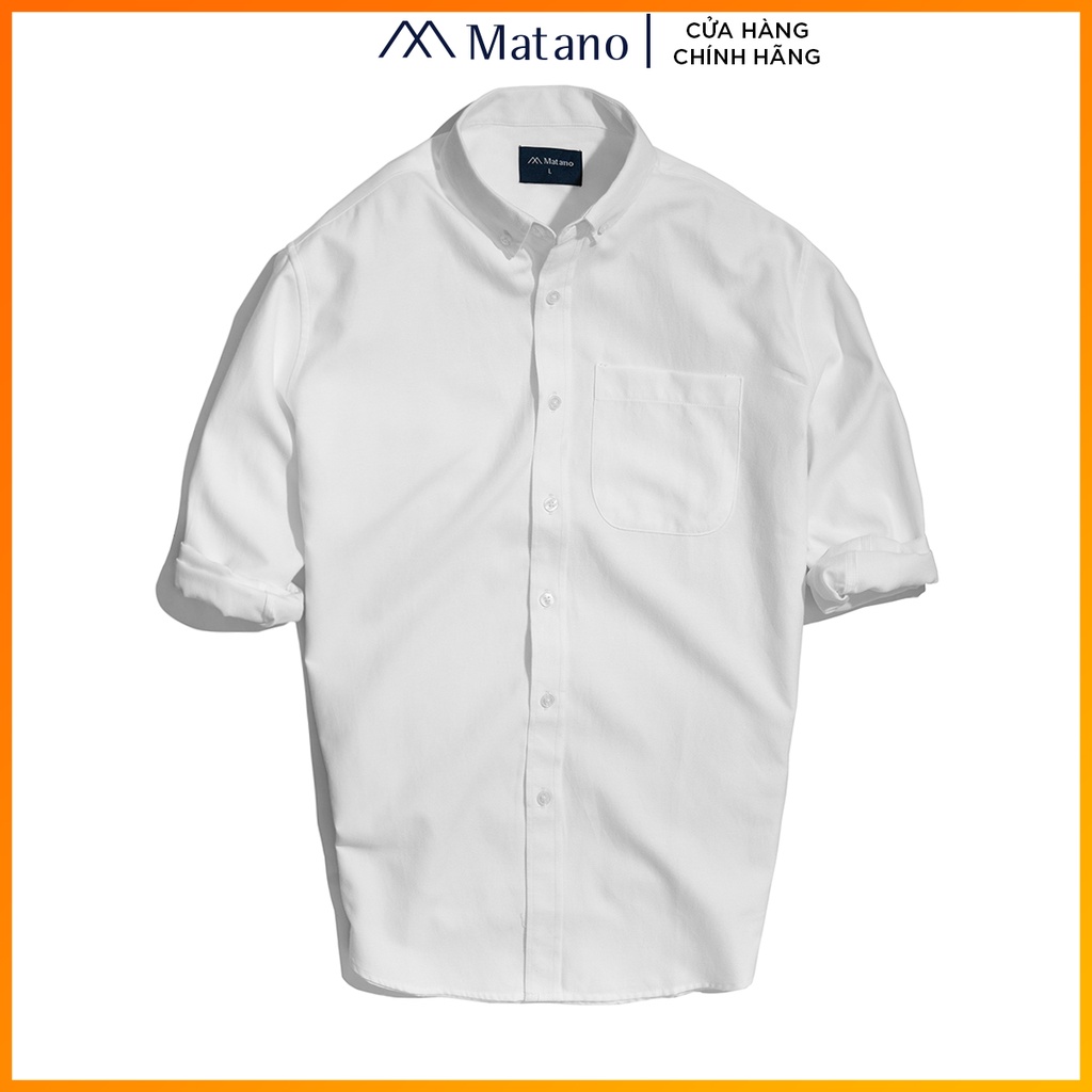 Áo sơ mi nam trơn đẹp MATANO tay dài form suông regular, vải oxford 100% cotton cao cấp thoáng mát 072 | BigBuy360 - bigbuy360.vn