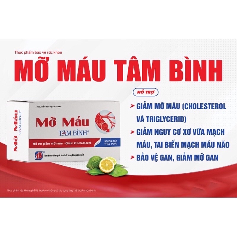 MỠ MÁU TÂM BÌNH- HỖ TRỢ GIẢM MỠ MÁU VÀ MỠ GAN