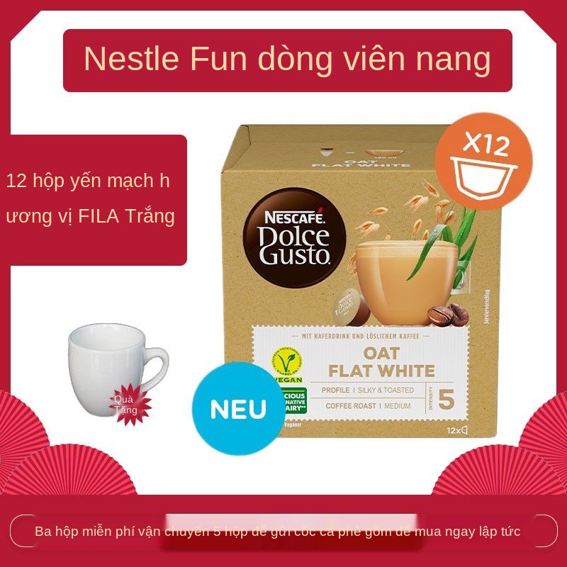 ∏☬Nestle Dolce GUSTO Bột yến mạch Vị dừa hương hạnh nhân Fila White Coffee