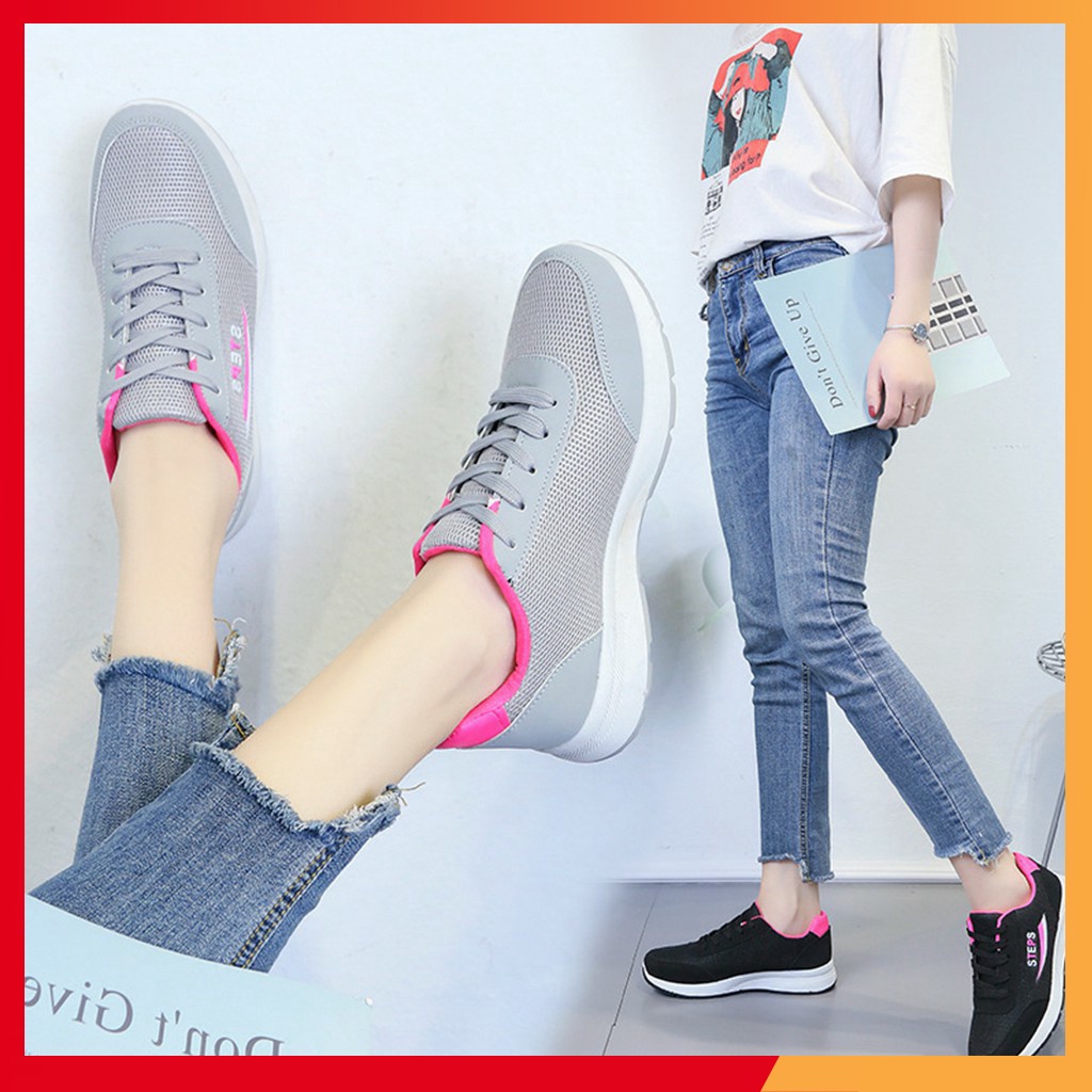 (Ảnh thật kèm video ) Giày thể thao nữ Steps - Giày Sneaker Nữ Steps Style Cổ Thấp Thể Thao Phối Màu | BigBuy360 - bigbuy360.vn