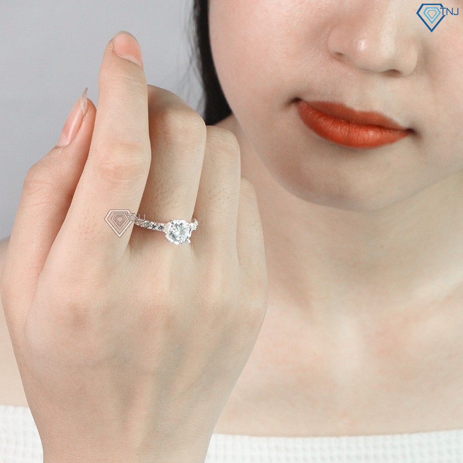 Nhẫn bạc nữ đính đá đẹp, giá rẻ, đá chủ cao tinh tế NN0141 - Trang Sức TNJ