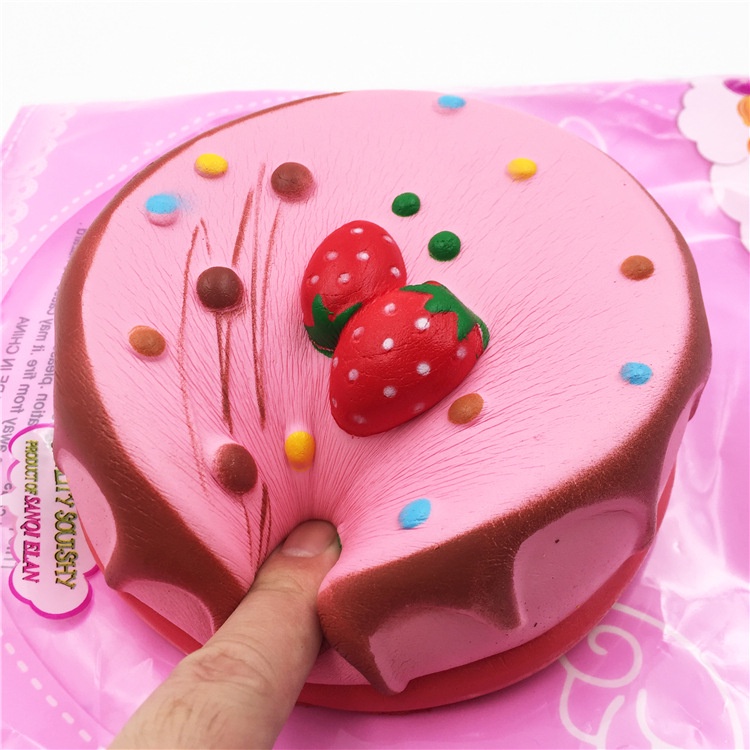 Squishy Lớn JUMBO Hình bánh gato 2 dâu Đồ Chơi Xốp Giảm Stress Hình mềm mịn dễ Thương đàn hồi Cho Bé