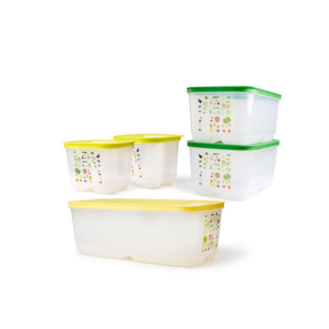 Tupperware Bộ hộp trữ mát có nút hô hấp Ventsmart 5 hộp - Vensmart 5