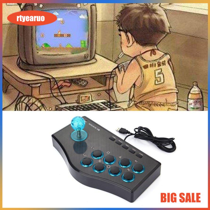 3 In 1 USB Wired Game Controller Arcade Fighting Joystick Stick Gaming Console