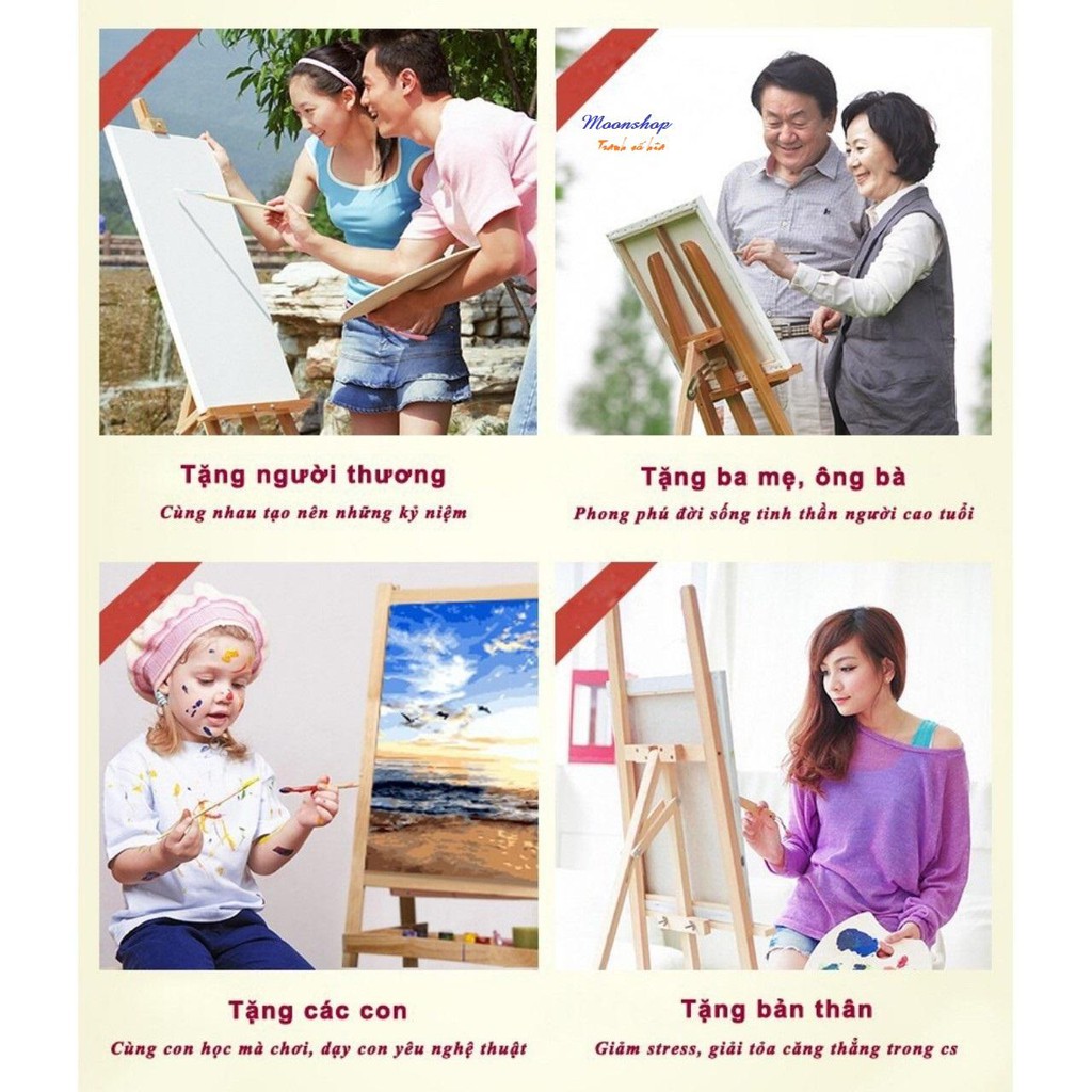 Tranh tô màu theo số-tranh cá coi-Tranh sơn dầu số hóa rẻ,đẹp, Tặng khăn, có khung 40x50-Moon shop-B