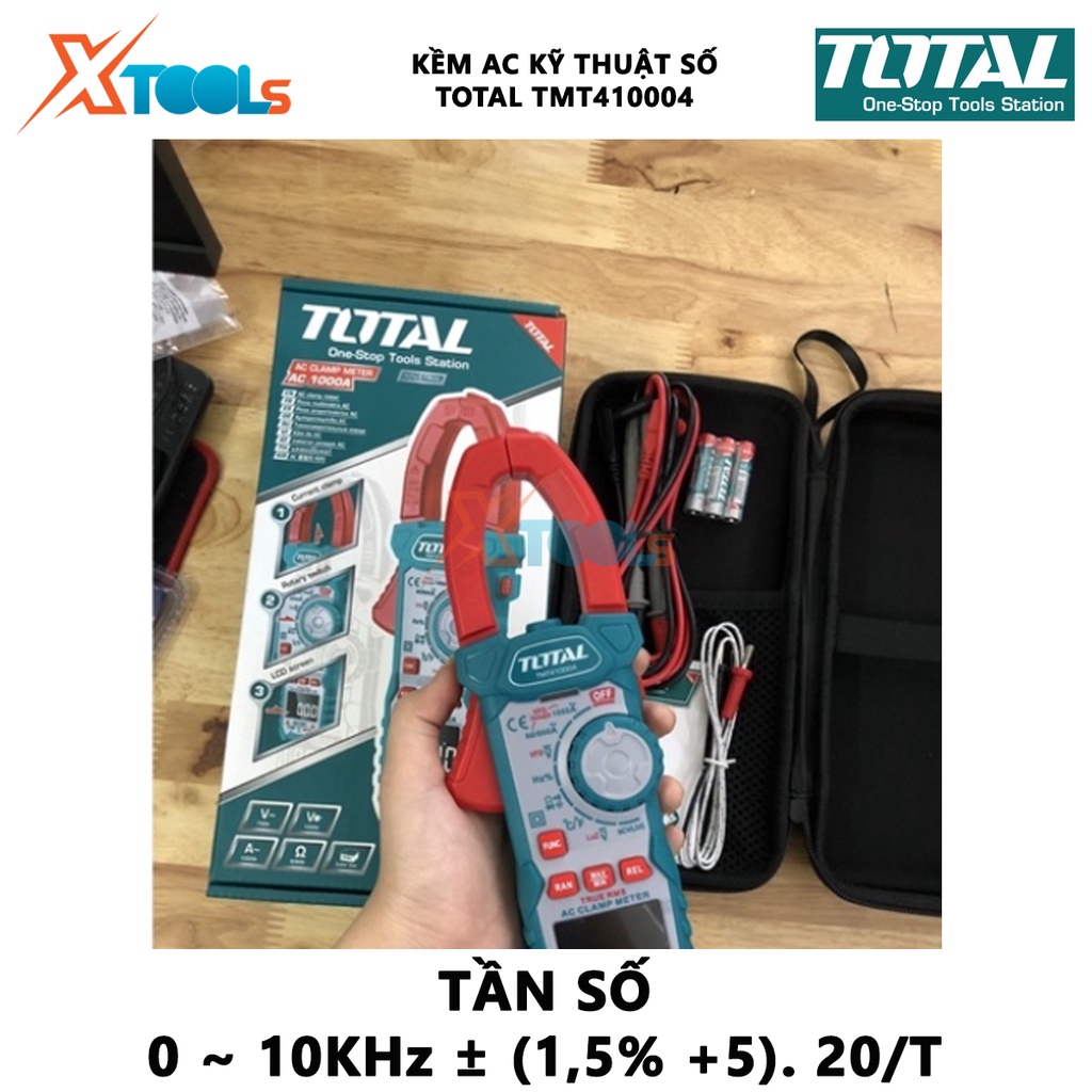Đèn led xách tay dùng sạc TOTAL TLP20301C đèn xách tay đa năng Công suất 20W, Lượng ánh sáng 1400 lumens, Thời gian sạc