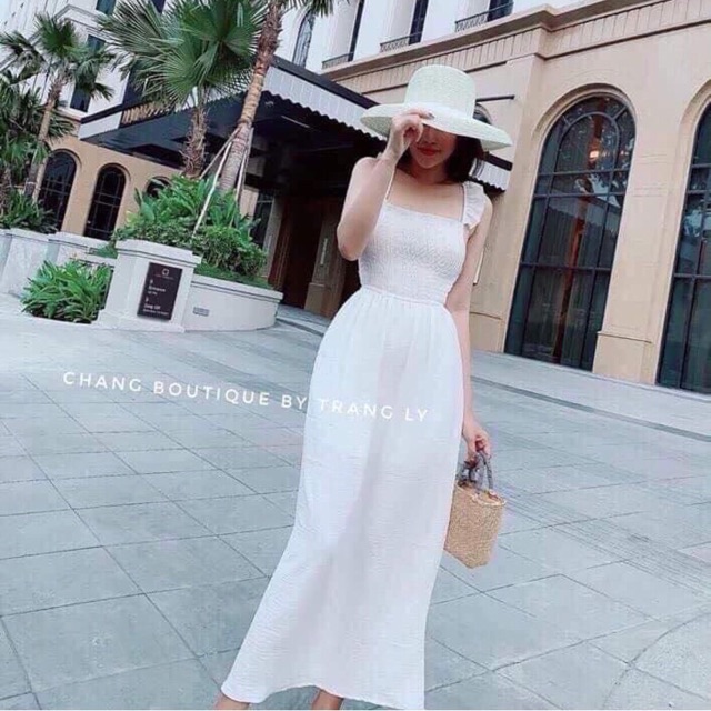 [ Mã FAMAYWA2 giảm 10K đơn 50K] Đầm maxi trắng cánh tiên HANA82