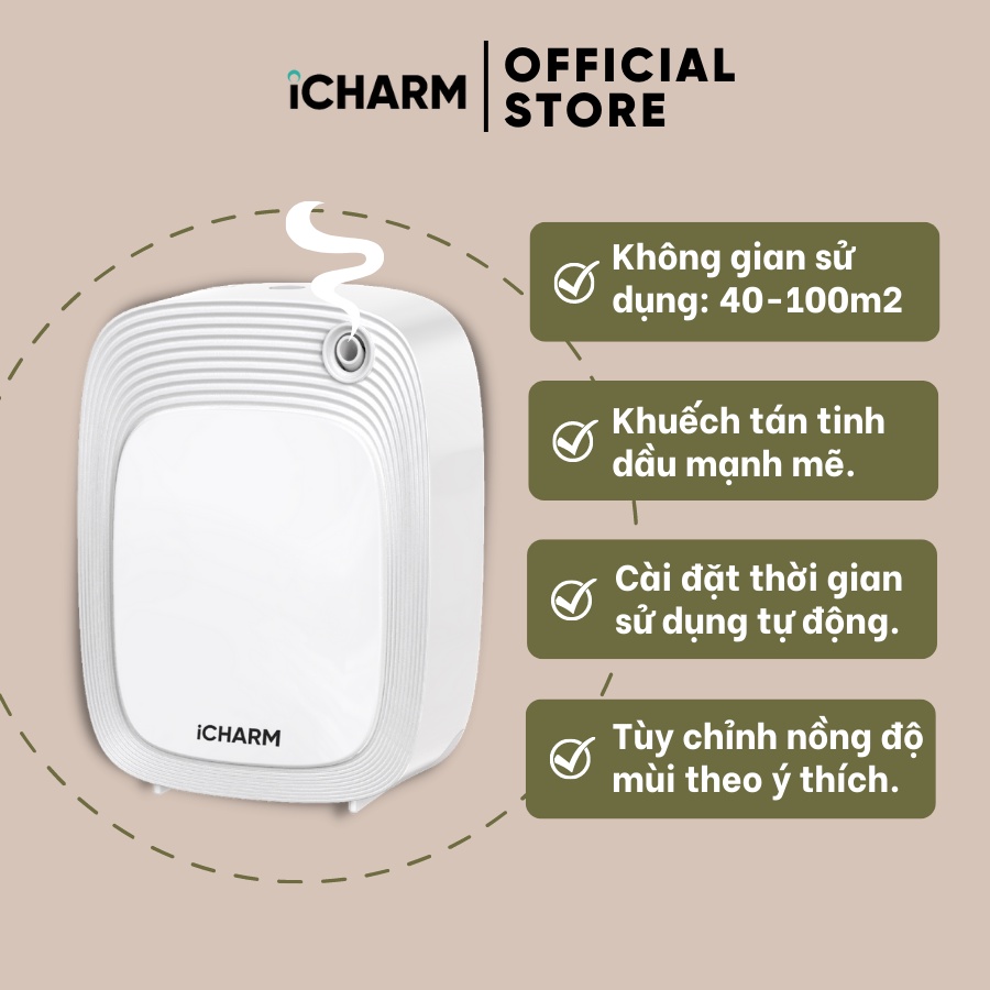 Máy khuếch tán tinh dầu trực tiếp, tạo mùi thơm cho spa, cửa hàng  i118 iCHARM