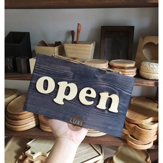 Bảng gỗ treo cửa 2 mặt Open – Close 21