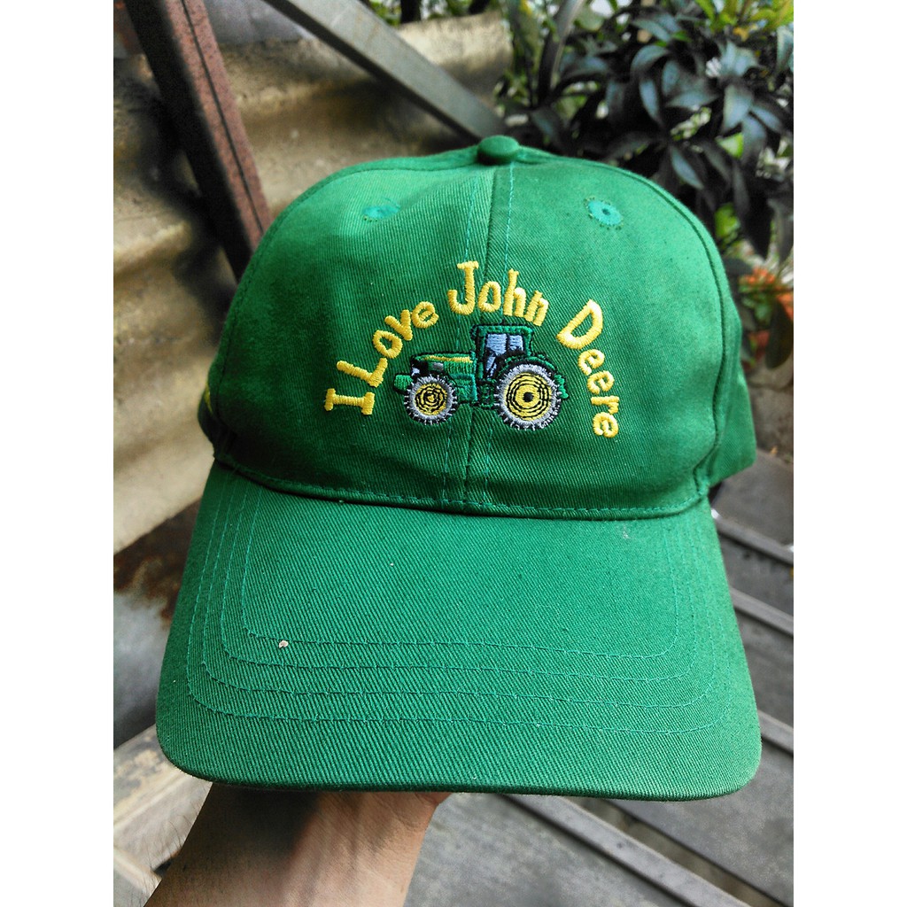 Nón John Deere thêu hình máy cày và logo John Deere - độc hiếm thêu đẹp rõ nét I Love John Deere