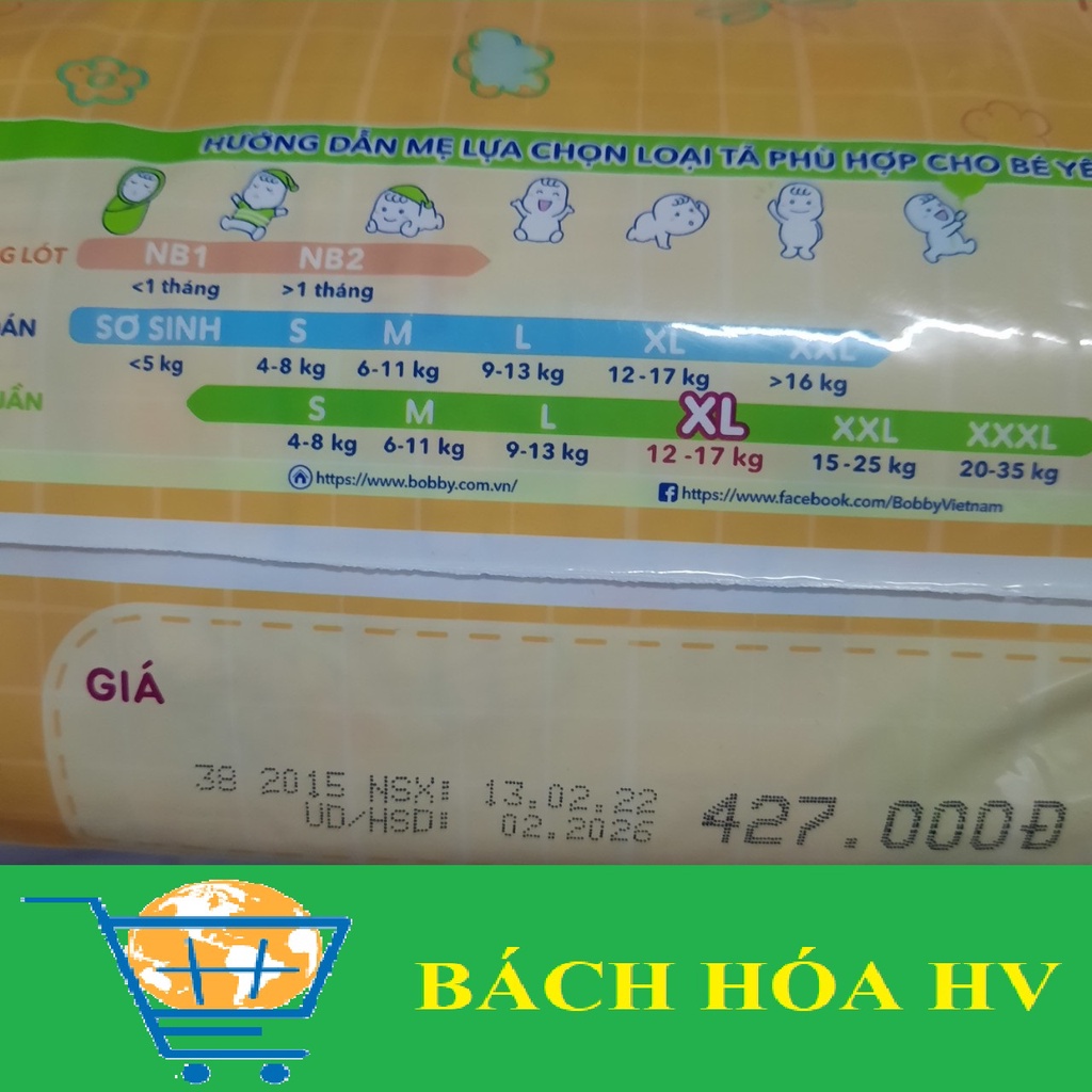 Tả (Bỉm) Bobby Quần M76, L68, XL62, XXL56 (Tặng 8 miếng) - BACH HOA HV