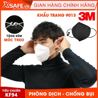 Khẩu trang y tế 3M 9013 đạt chuẩn KF94 chống dịch, ngăn ngừa bụi mịn PM2.5 - 2 màu trắng đen tương đương khẩu trang N95