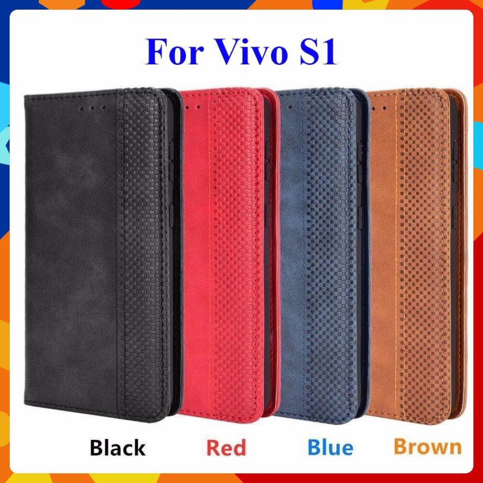 Bao da dạng ví Vivo S1 (cam kết xịn) hit nam châm, ngăn đựng thẻ ATM tiền tiện lợi