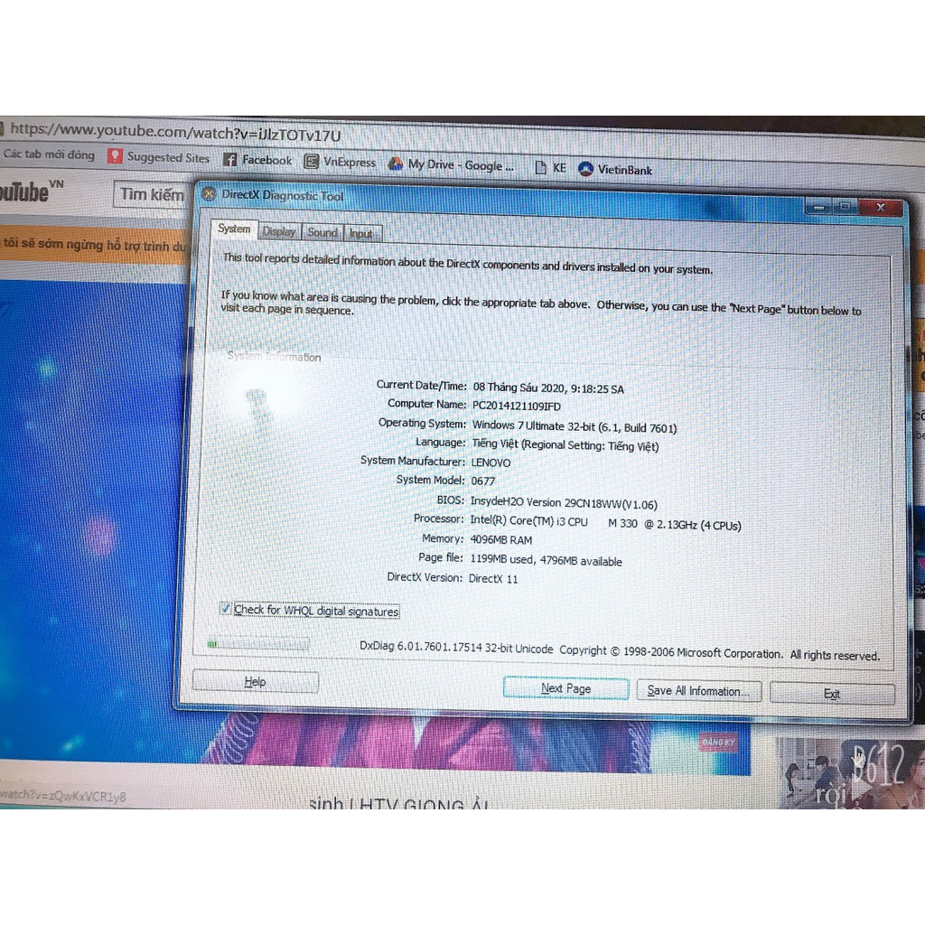 Laptop LENOVO G460 i3 ran4gb dùng cho văn phòng,học tập