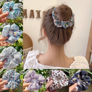 B48 - Dây buộc tóc scrunchies hoạ tiết hoa nhí