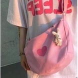 Túi Đeo Chéo Màu Hồng Mềm Mại Phong Cách Harajuku Dễ Phối Đồ Thời Trang Cho Nữ