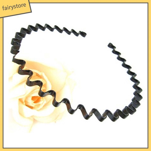 Băng Đô Cài Tóc Đen Gợn Sóng Thời Trang Cho Nam Nữ