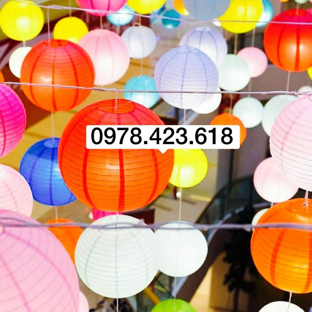 Đèn lồng Vải Lụa chống nước giá rẻ trang trí trường học, siêu thị, khu du lịch, nhà hàng, quán cà phê  ngoài trời