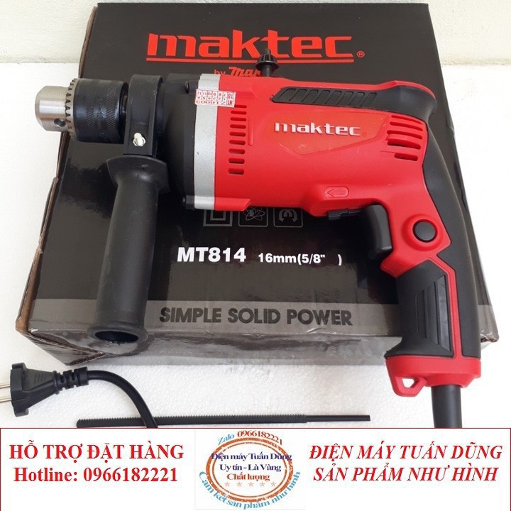 [Hàng thật như hình] máy khoan bê tông đầu 13mm - Maktec MT814