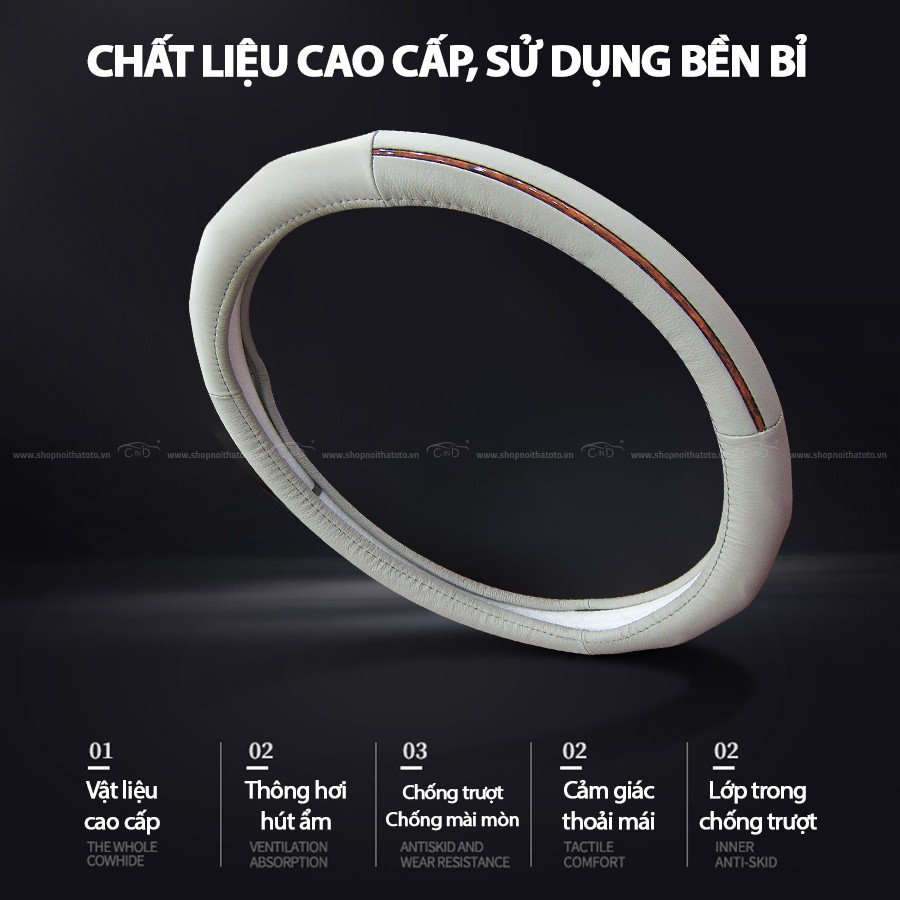 [Mã BMBAU50 giảm 10% đơn 99k] Bọc Vô Lăng CIND G2004 Size M Màu Xám