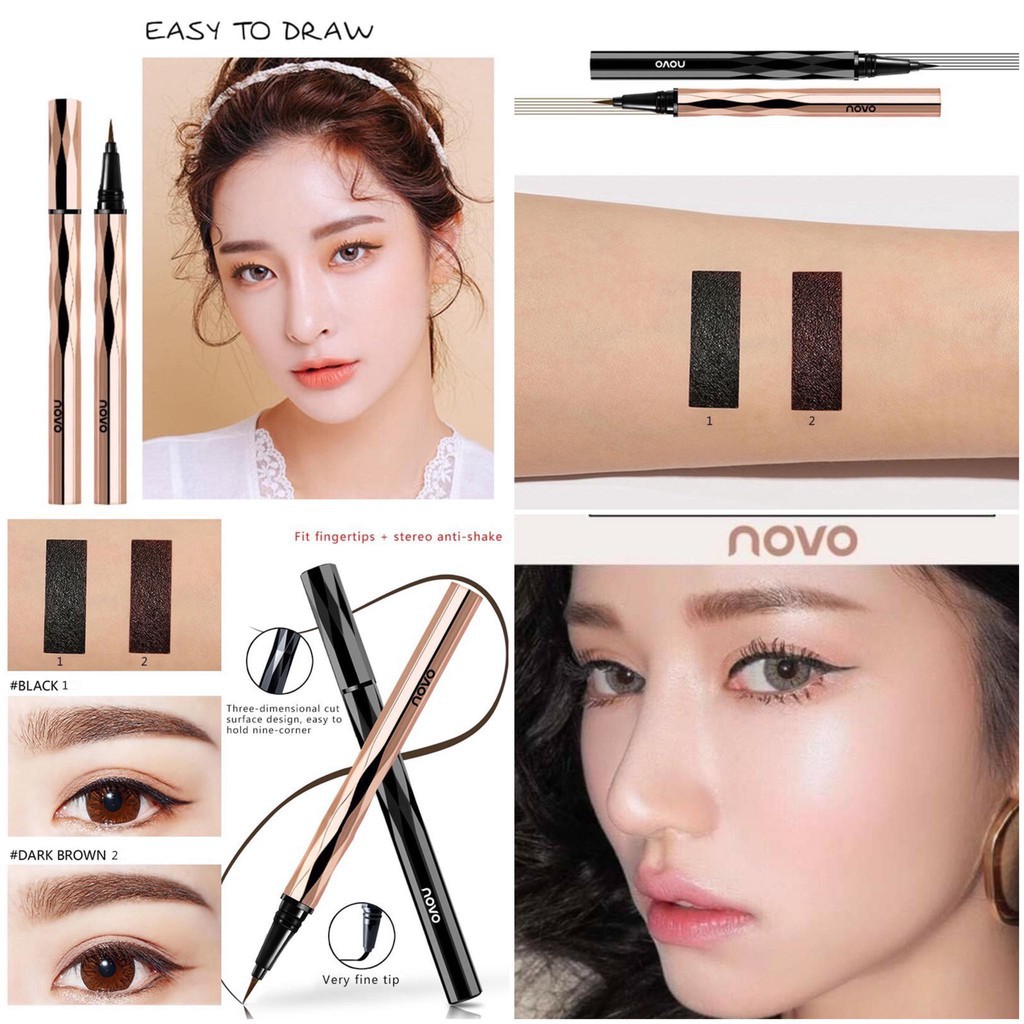 Bút kẻ mắt nước NOVO không lem không trôi thiết kế vân kim cương