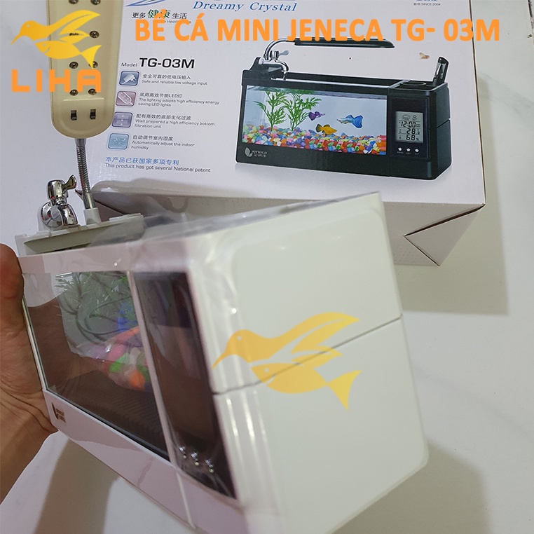 Bể Cá Mini Để Bàn Jeneca TG-03M Kèm Đồng Hồ