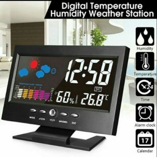 ĐỒNG HỒ ĐỂ BÀN CẢM BIẾN AM THANH LED SIÊU ĐẸP 5IN1