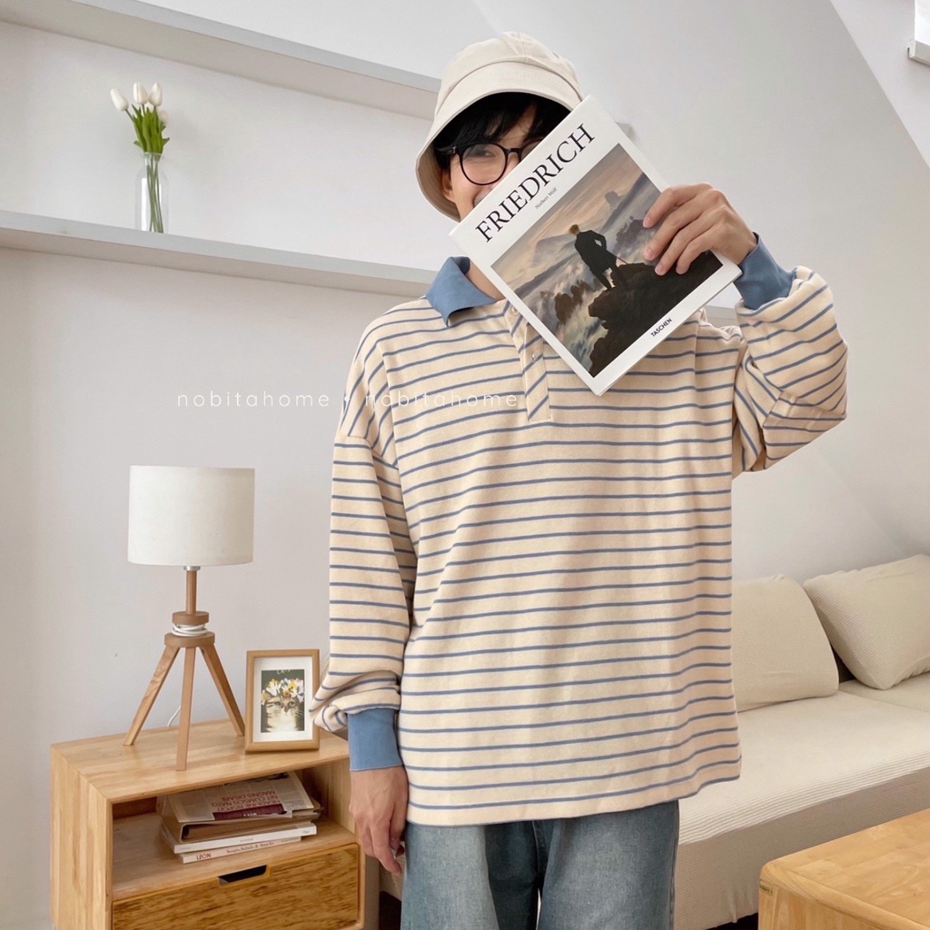 ÁO THUN TAY DÀI CỔ POLO KẺ SỌC BELFAST | BigBuy360 - bigbuy360.vn