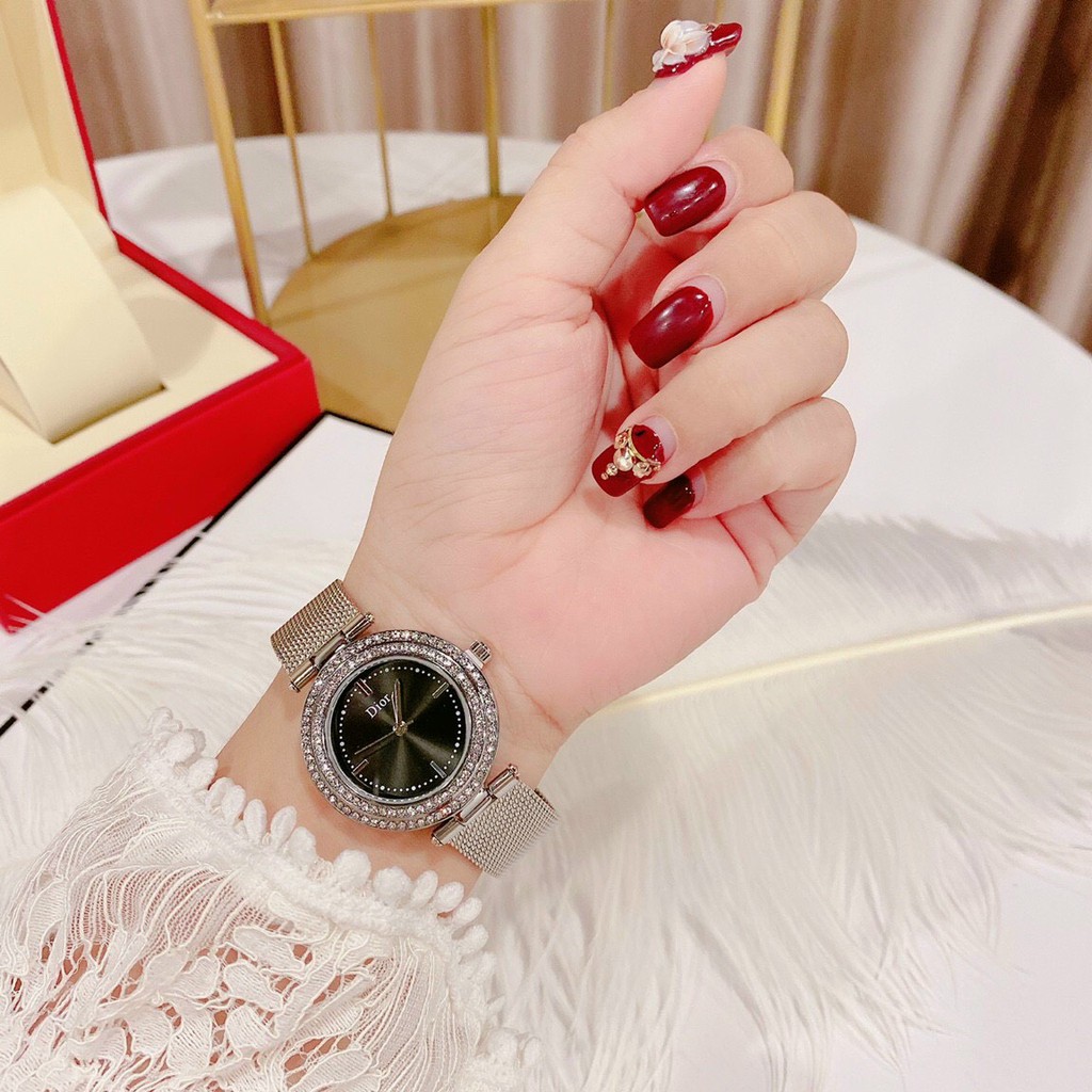 Đồng Hồ Nữ Thời Trang Dior Dây Hợp Kim Ánh Siêu Sang Trọng