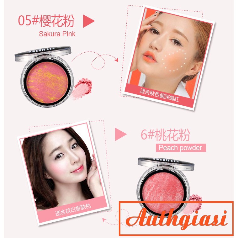 [SẴN 8 TONE] Phấn má khoáng nhũ bắt sáng cực xinh Ubub kèm gương và chổi tán má hồng | BigBuy360 - bigbuy360.vn