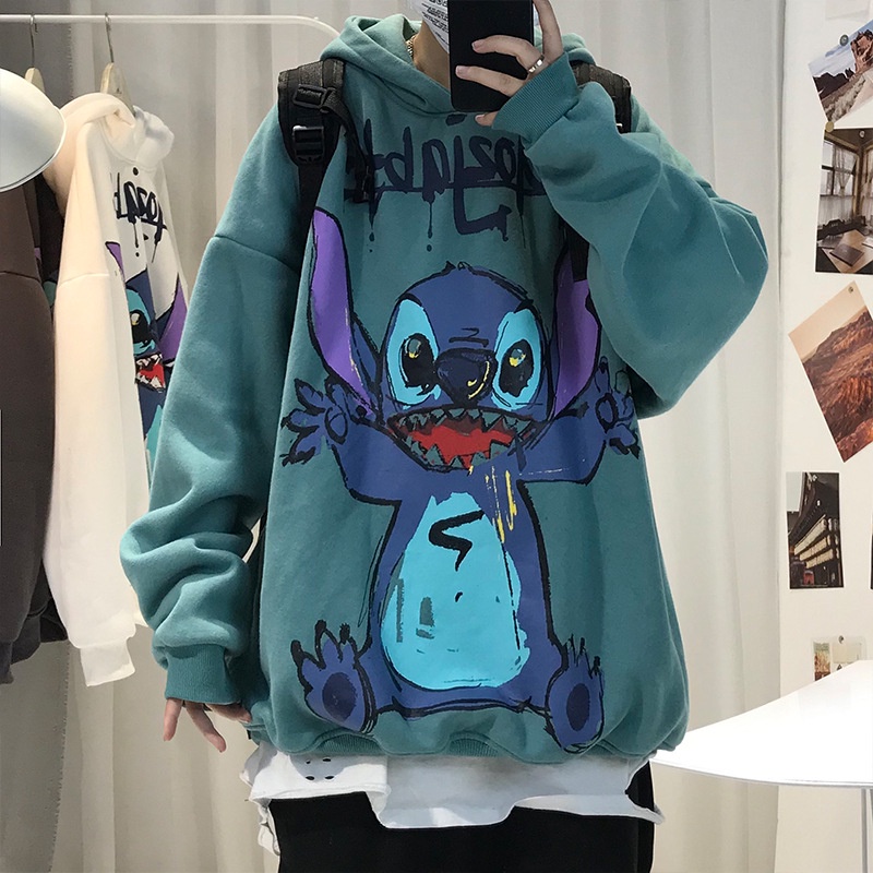 Áo hoodie Unisex khủng long xanh thời trang, Áo hoodie cặp nam nữ form rộng thoải mái.