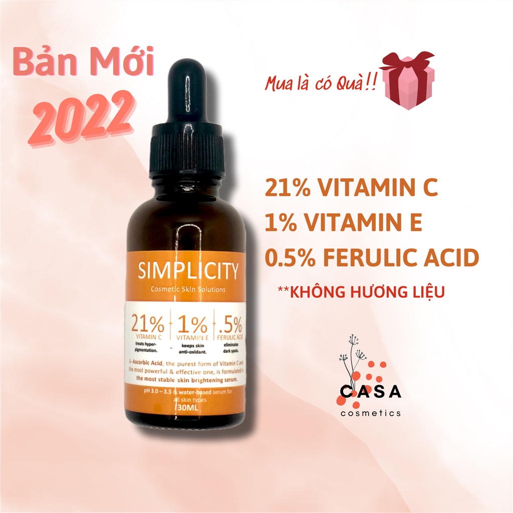 Serum trắng da mờ thâm 20% Vitamin C 0.5% Ferulic acid 1% Vitamin E