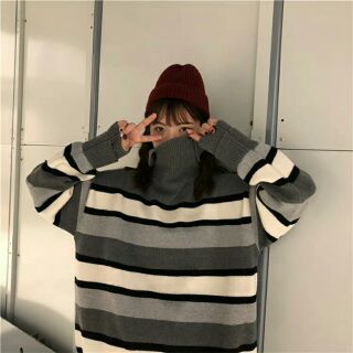 [ Order ] Áo len cổ cao ulzzang from rộng