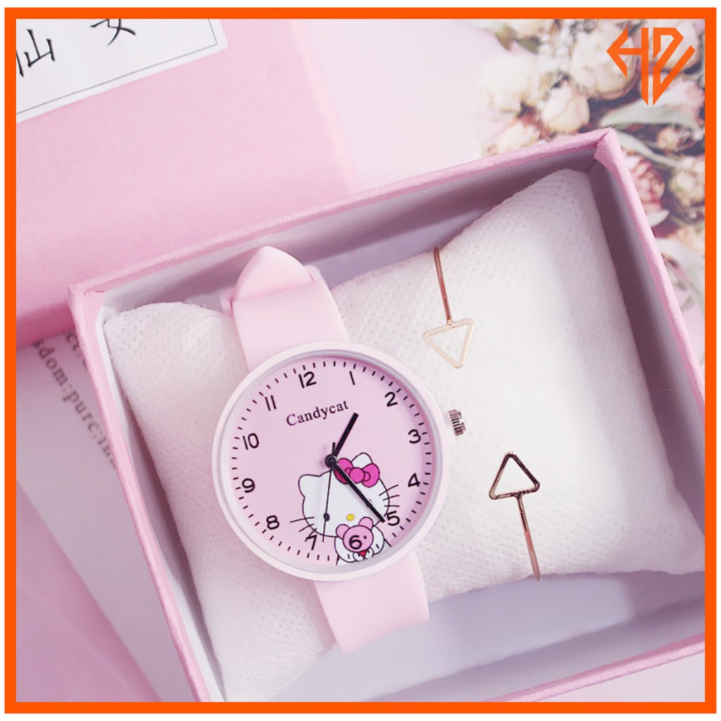 Đồng Hồ Nữ Dây Cao Su D259 HELLO KITTY Dễ Thương