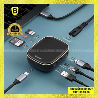 Bộ Hub mở rộng 7 in 1 tích hợp sạc 60W Baseus Type-C HUB Adapter AC Multifunctional Charger (USB 3.0*2 + HDMI + SD/TF..)