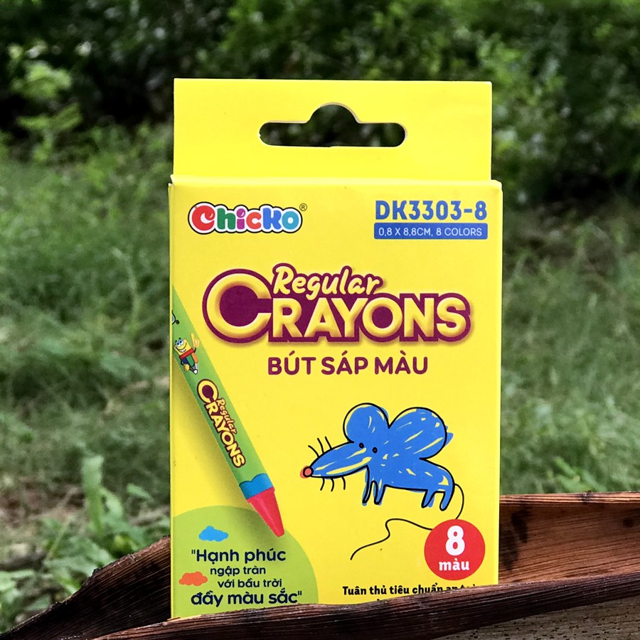 Bút sáp màu DUKA Regular Crayons 8 màu DK3303-8 (Dành cho bé 3+)