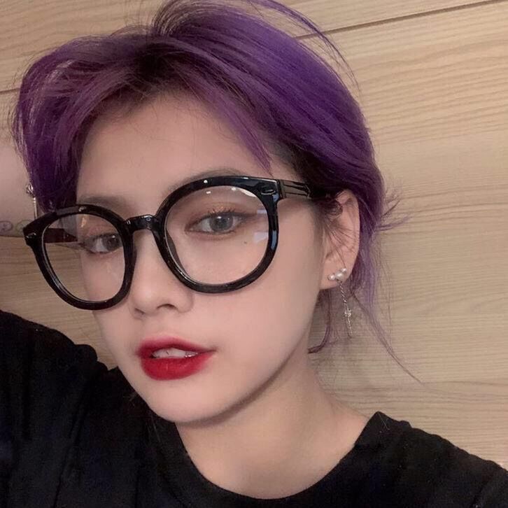 Kính cận thời trang nam nữ gọng tròn đẹp cute giá rẻ mắt kính không độ chống tia UV phong cách Ulzzang HANASO 041