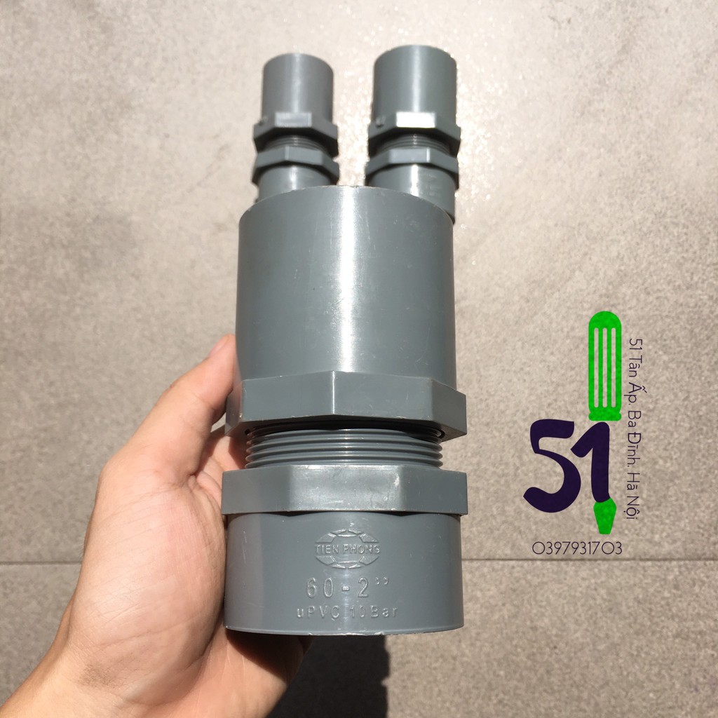 Nối răng trong - răng ngoài | Măng sông ren trong - ren ngoài 42, 48, 60 PVC Tiền Phong