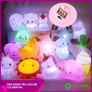 COMBO ĐÈN NGỦ SILICON CAO SU SIÊU KUTE CHO BÉ