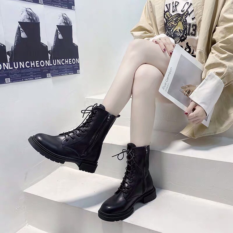 Giày Bót Ullzang, giày ống cổ cao nữ, Order 3 tuần
