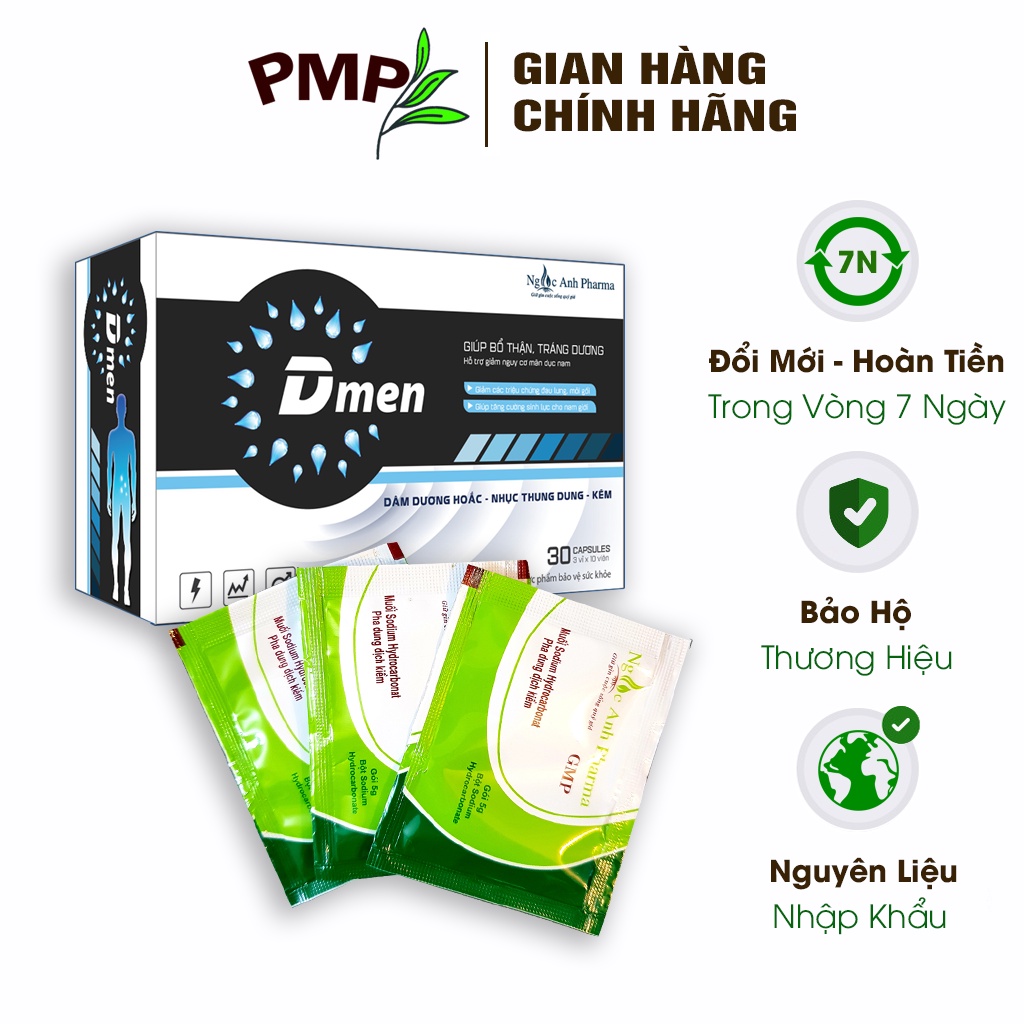 Dmen PMP Tăng Cường Chất Lượng Tinh Trùng (Tặng 3 Gói Muối Kiềm Sodium Hydrocarbonate Mua Kèm Deal Sốc)